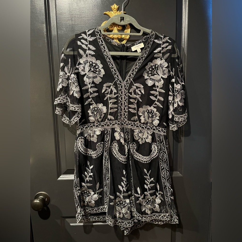 Umgee Black & Silver Romper.